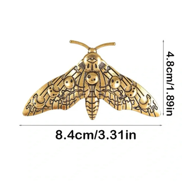 Gothic Silver Moth Hair Pin - Picture 9 of 10